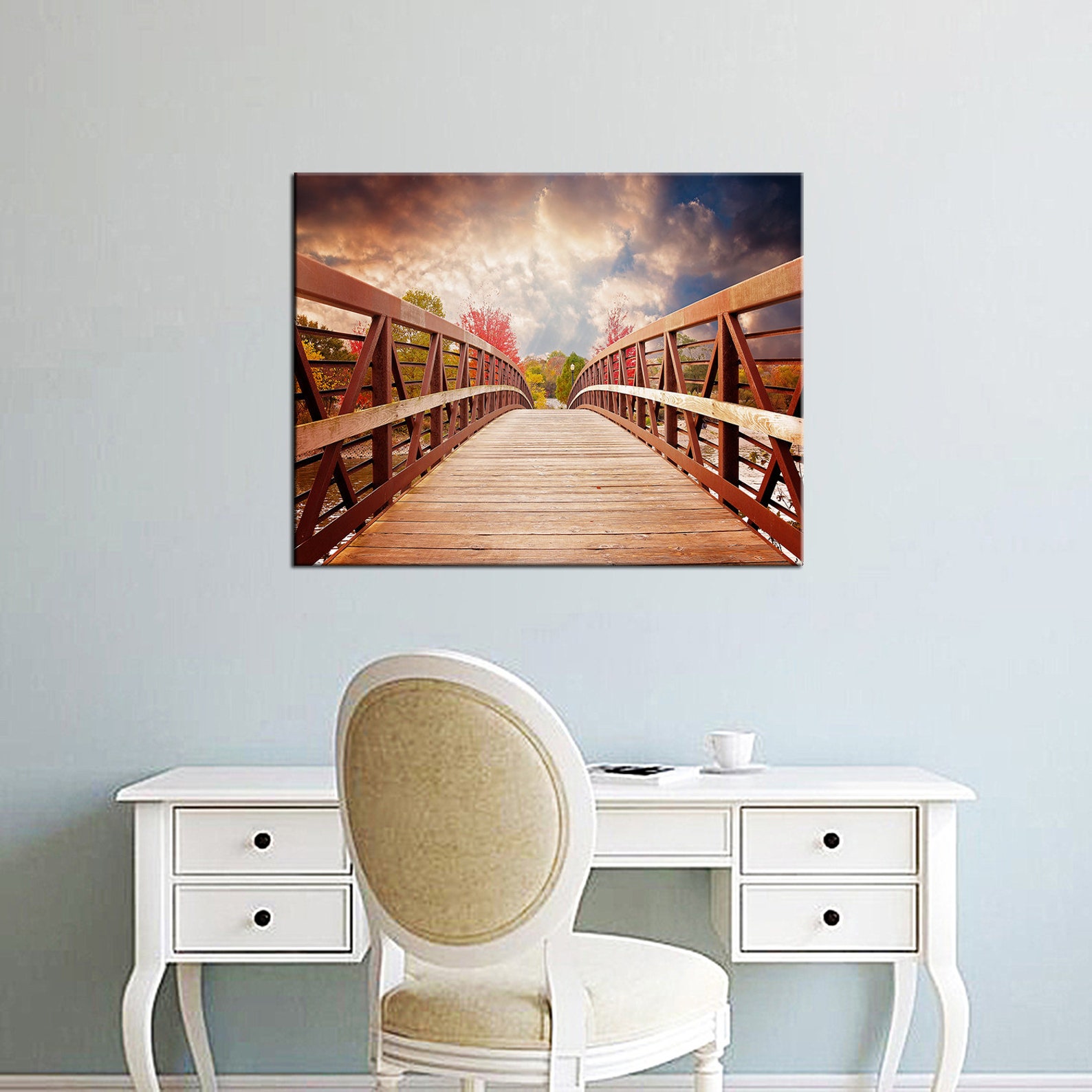 River Bridge Canvas Art Canvas Wall Art Nature Prints River Etsy