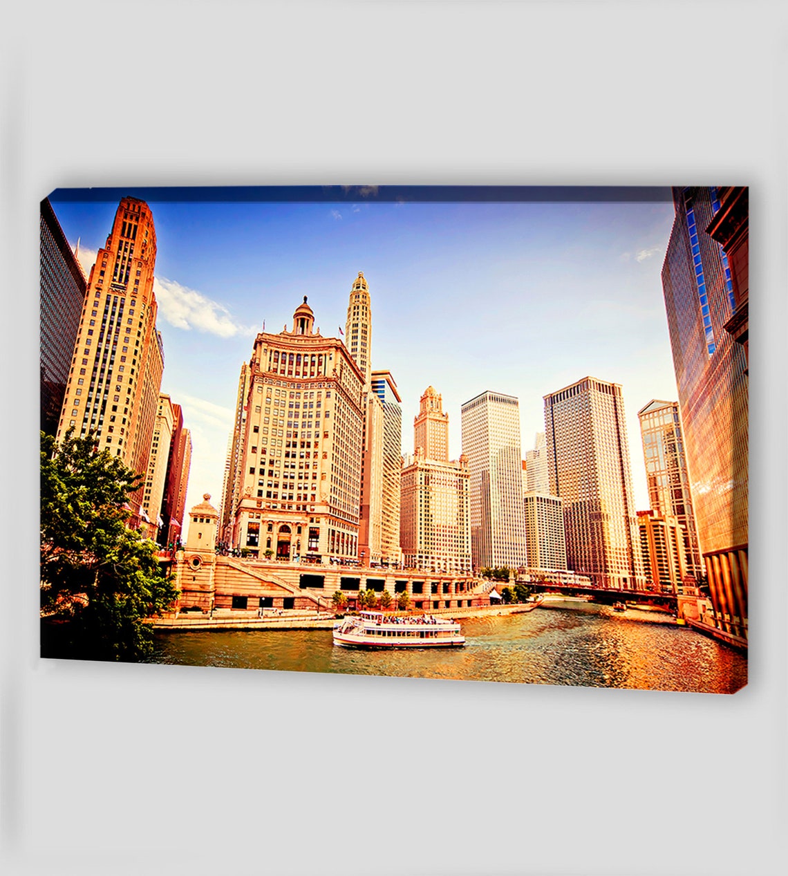 Chicago Skyline Canvas Art Chicago Downtown Canvas Wall Art Etsy