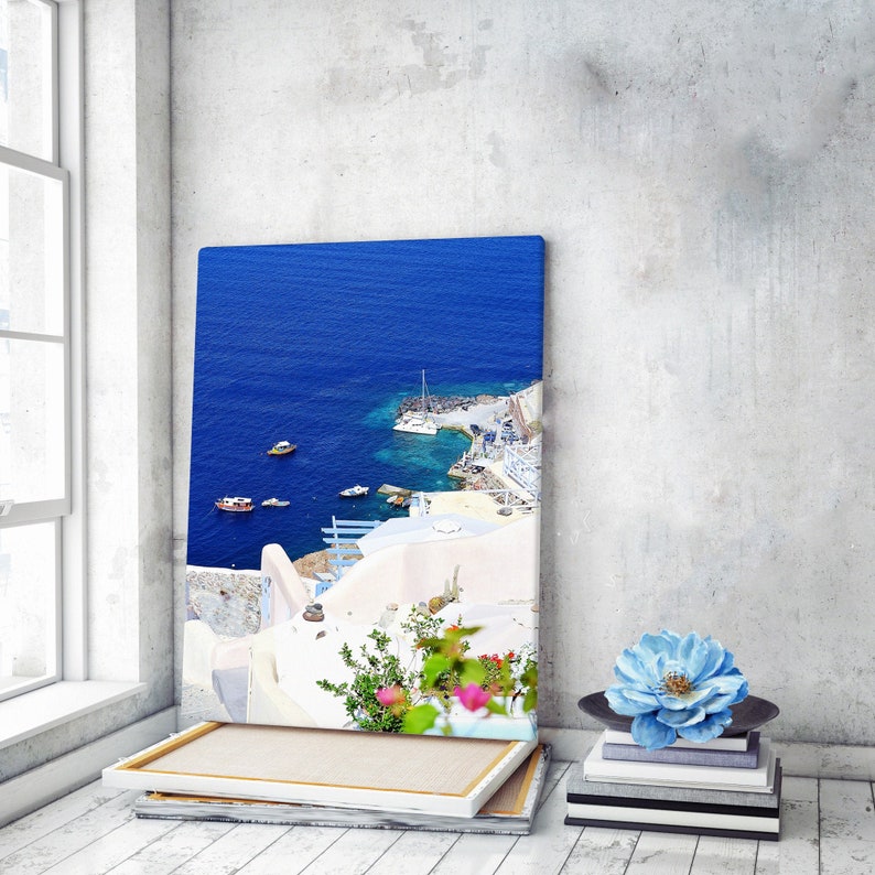 Canvas Wall Art Santorini Greece Canvas Art Santorini Wall Art Etsy