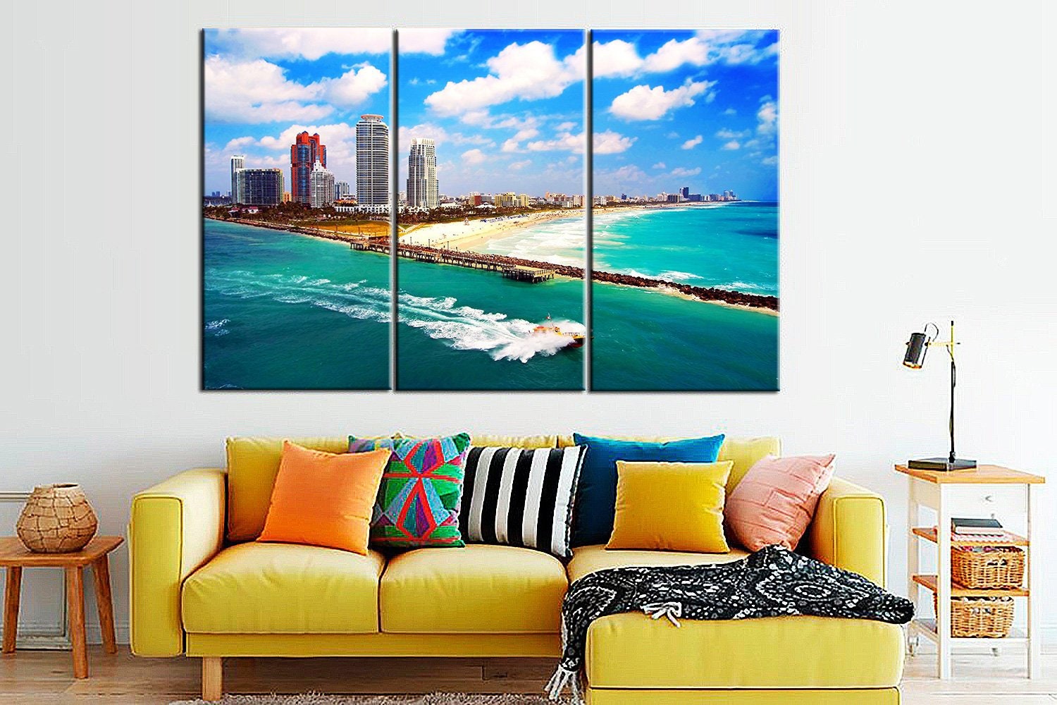 Miami Beach Canvas Wall Art Canvas Art Miami Beach Wall Art Etsy