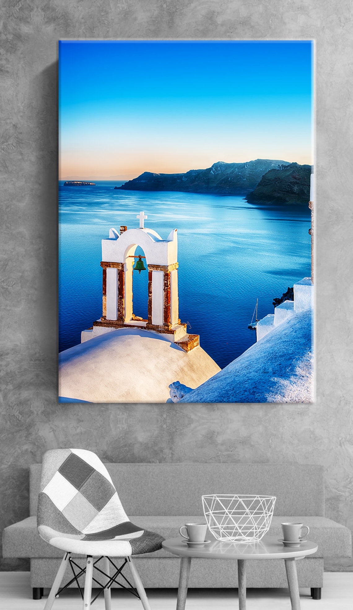 Santorini Greece Canvas Wall Art Santorini Canvas Art Etsy UK