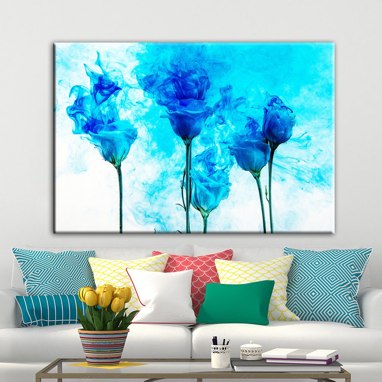 Rose Wall Art Canvas Wall Art Abstract Canvas Wall Art Flower | Etsy
