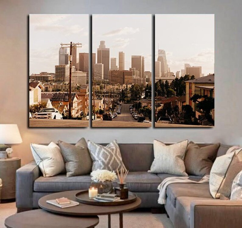 Downtown Los Angeles Canvas Art Canvas Wall Art Canvas Los Etsy