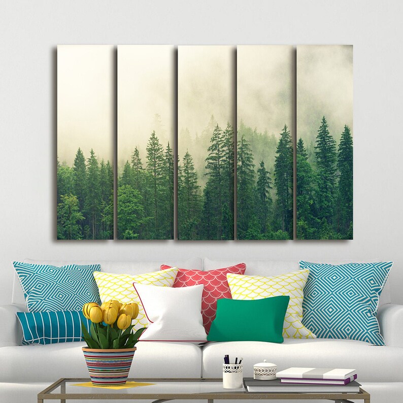 Canvas Art Forest Trees Canvas Print Canvas Wall Art Landscape Etsy