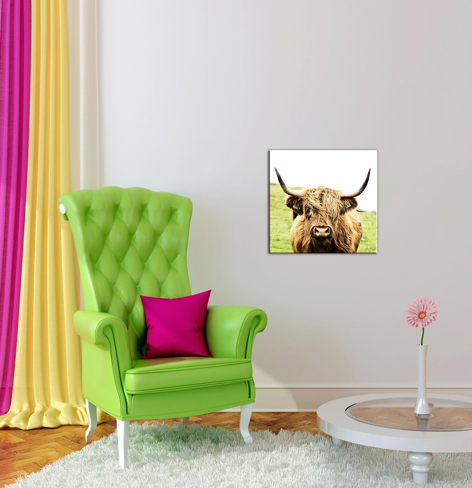 Canvas Wall Art Highland Cow Wall Art Highland Cow Prints Etsy