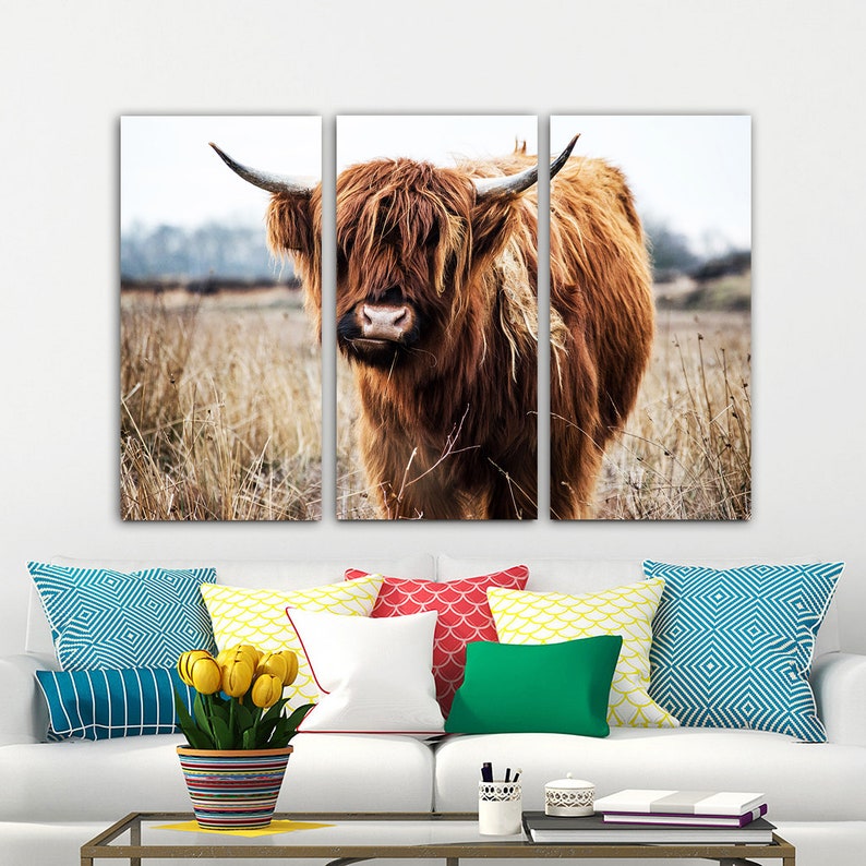 Canvas Wall Art Highland Cow Prints Cow Canvas Art Highland - Etsy