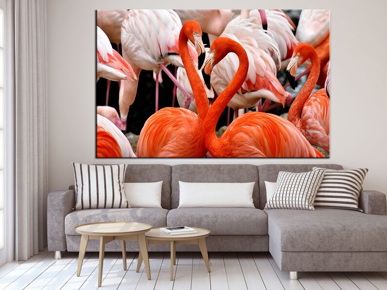 Flamingos Canvas Art Canvas Wall Art Flamingos Wall Art Etsy