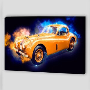 Canvas Wall Art Jaguar Wall Art Retro Car Wall Art Jaguar | Etsy