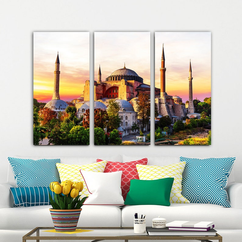 Canvas Wall Art Istanbul Skyline Hagia Sophia Canvas Art Hagia Etsy