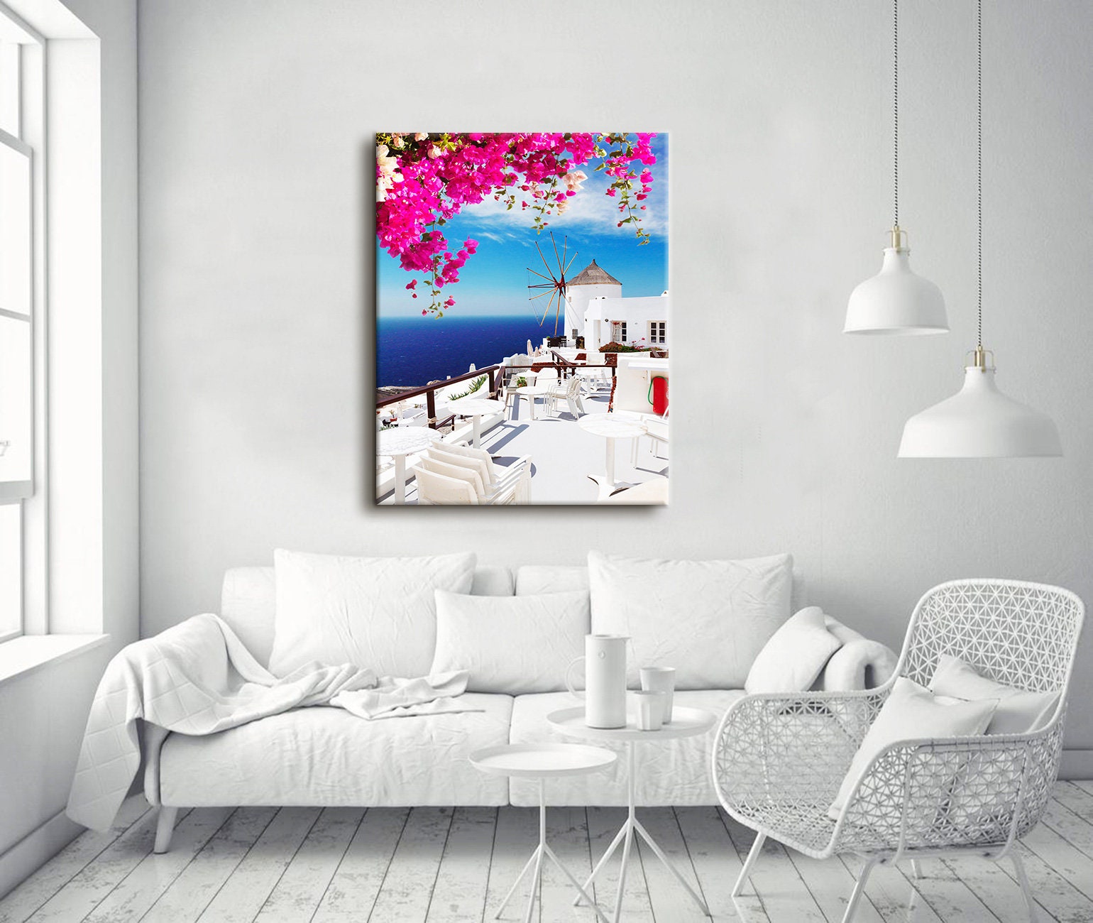 Santorini Greece Canvas Wall Art Canvas Art Santorini Wall Art Etsy