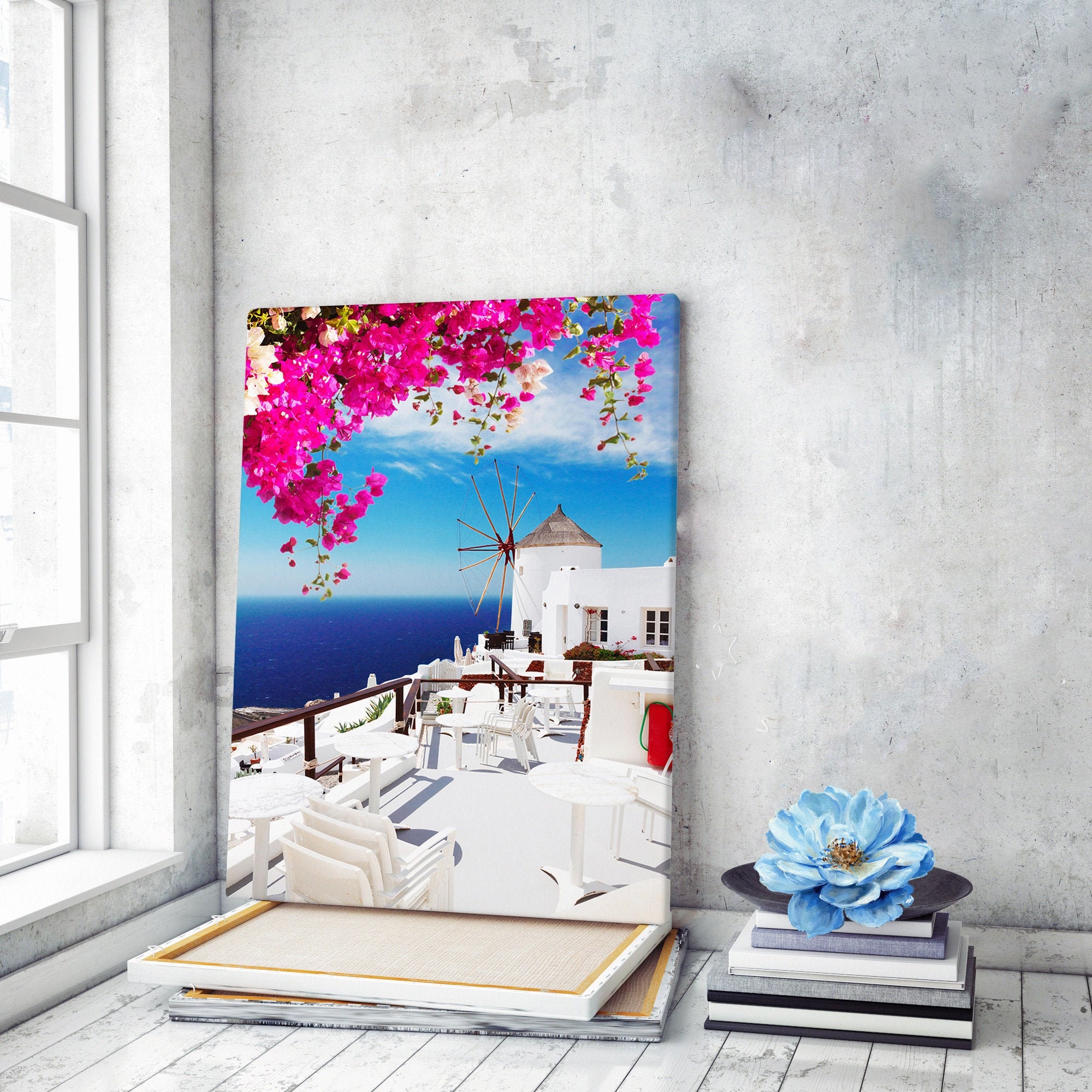 Santorini Greece Canvas Wall Art Canvas Art Santorini Wall Art Etsy