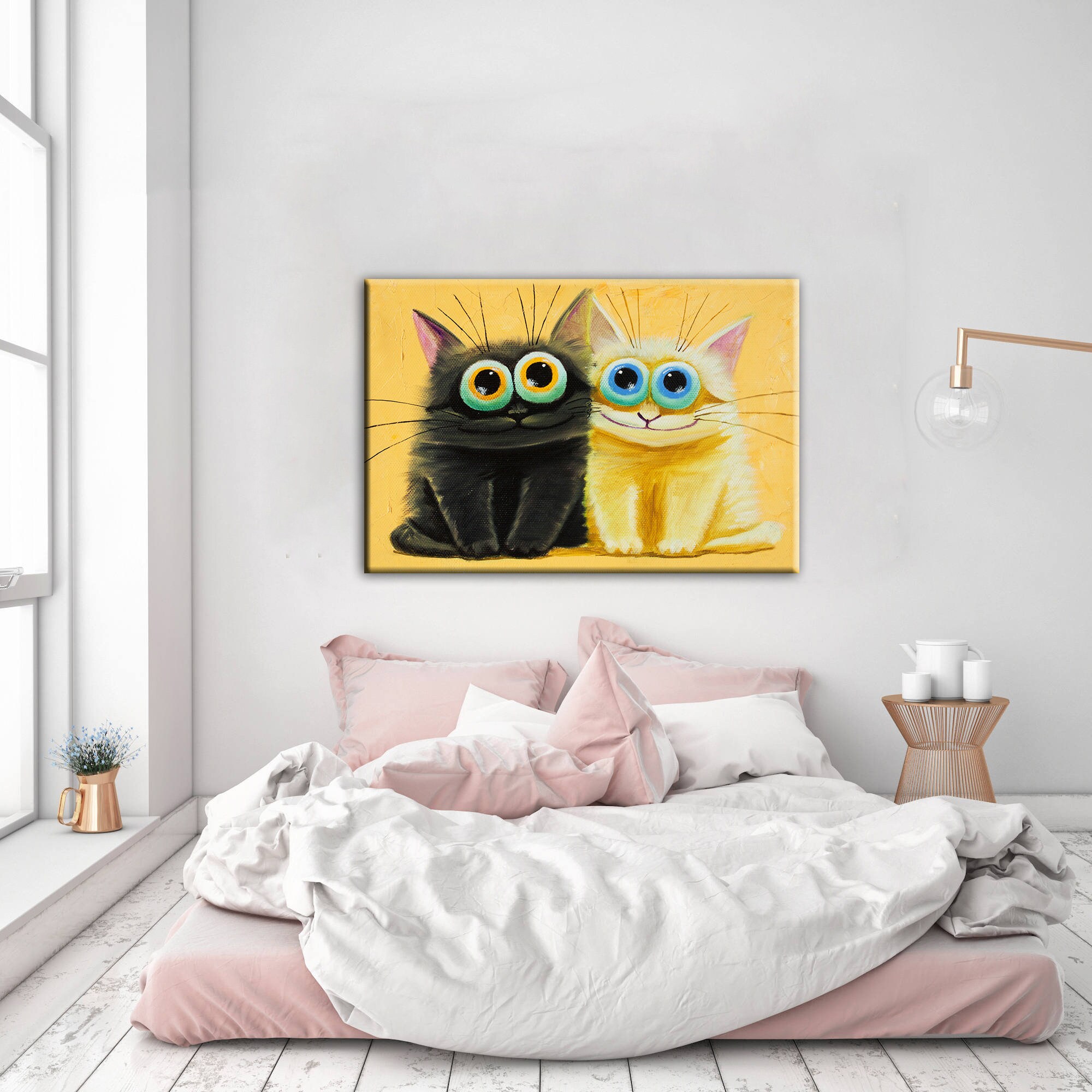 Canvas Wall Art Cats Canvas Art Cat Wall Decor Cat Lover Gift Etsy
