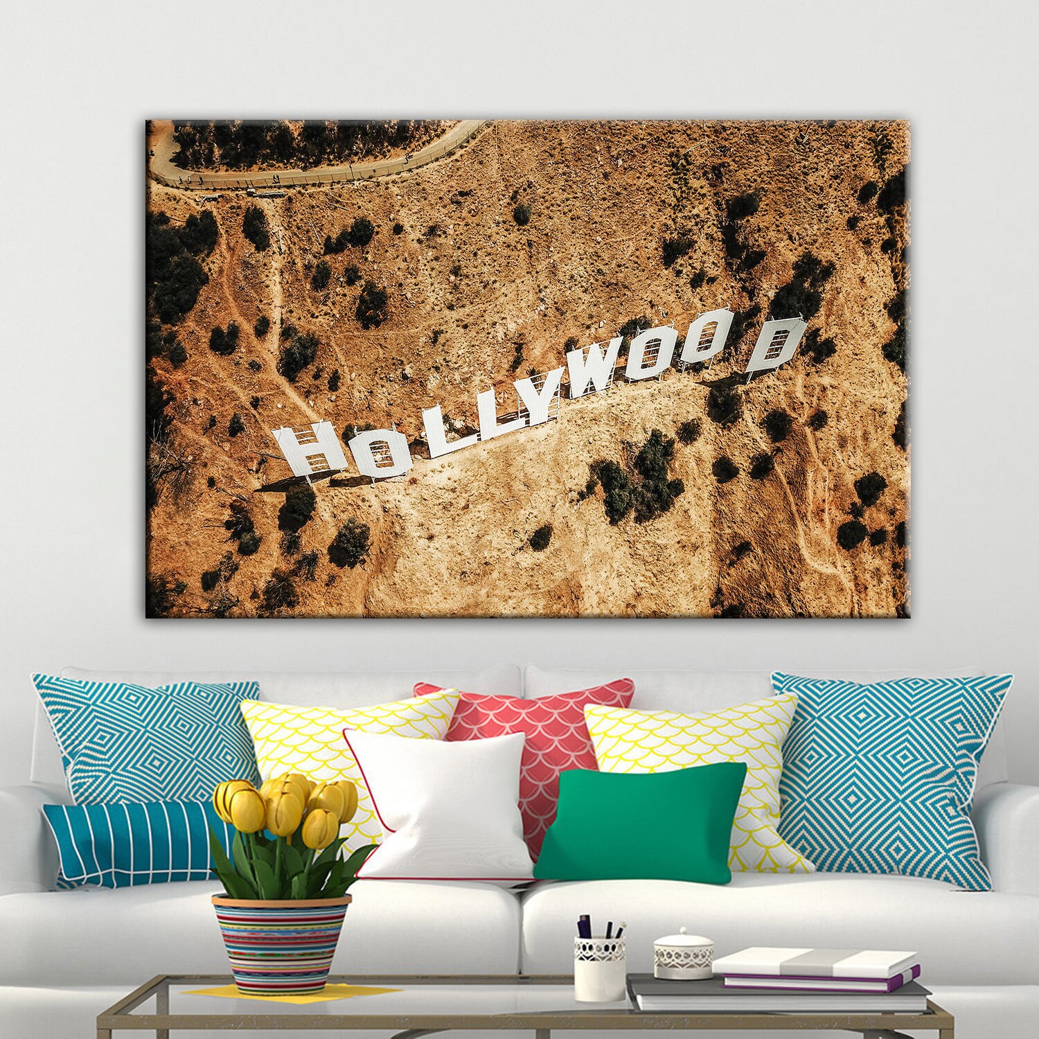 Canvas Wall Art Hollywood Wall Art Hollywood Sign Canvas Print Etsy