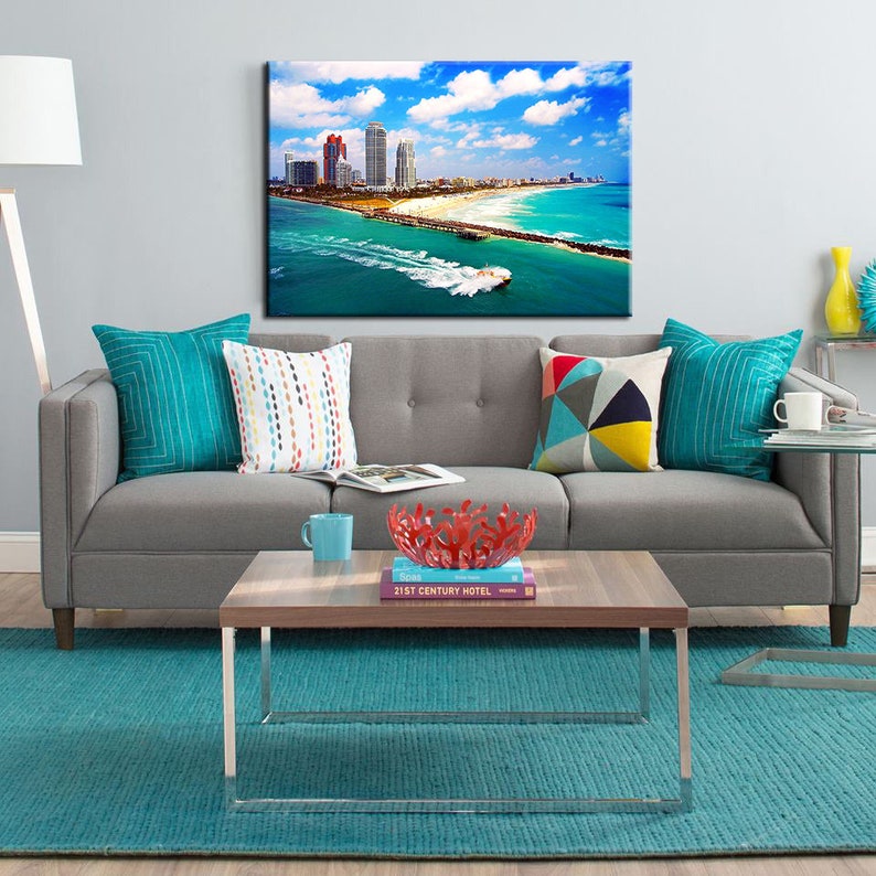 Miami Beach Canvas Wall Art Canvas Art Miami Beach Wall Art Etsy
