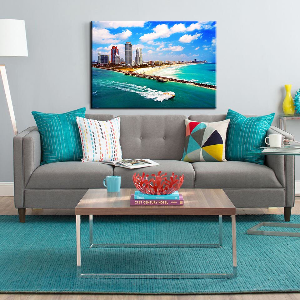 Miami Beach Canvas Wall Art Canvas Art Miami Beach Wall Art Etsy