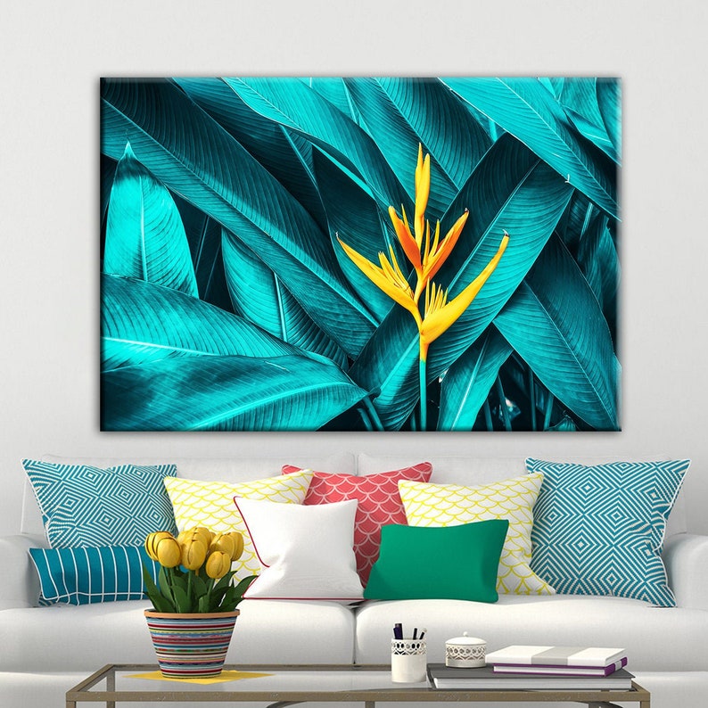 Canvas Wall Art Tropical Banana Leaf Texture Large Palm | Etsy