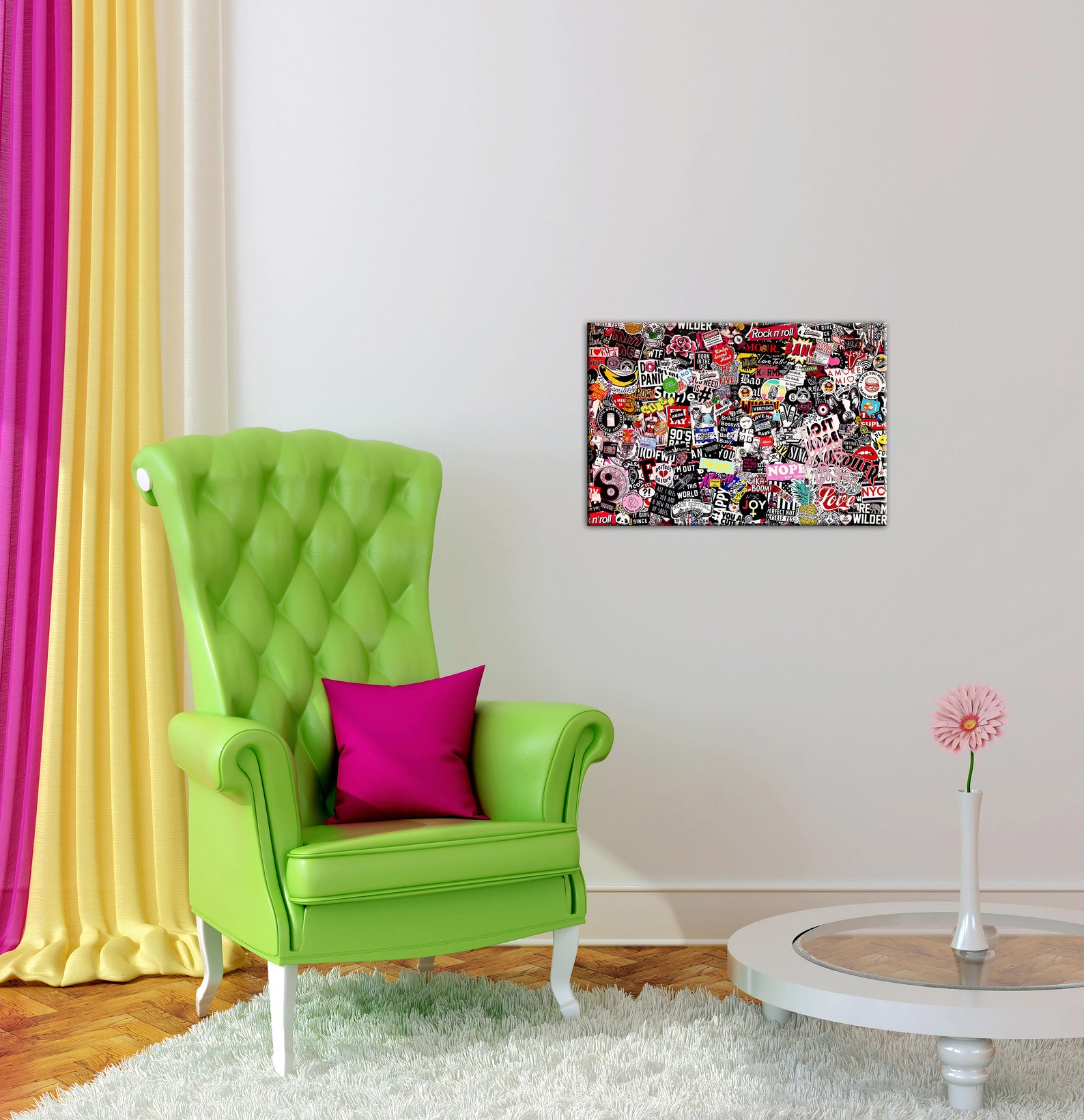 Canvas Wall Art Sticker Wall Decor Pop Art Painting Sticker Etsy