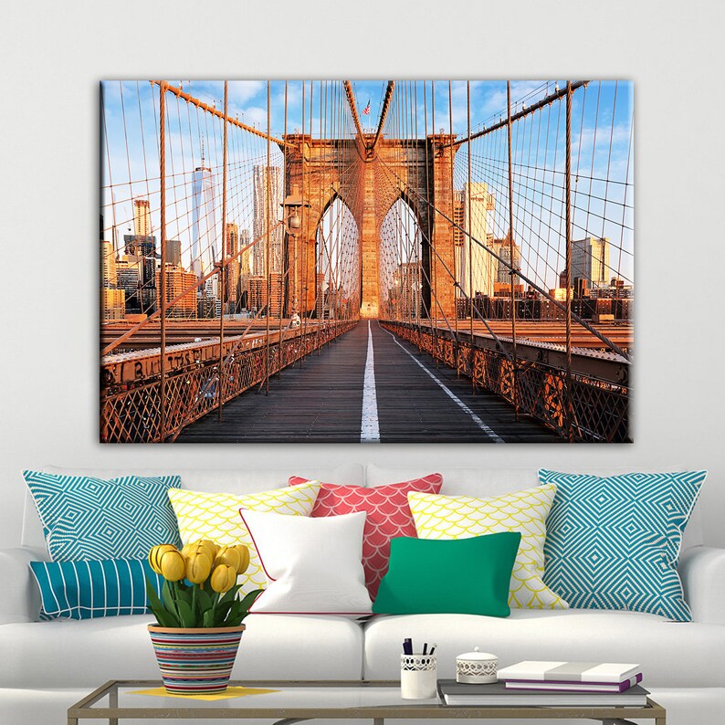 Canvas wall art canvas art brooklyn bridge new york Etsy