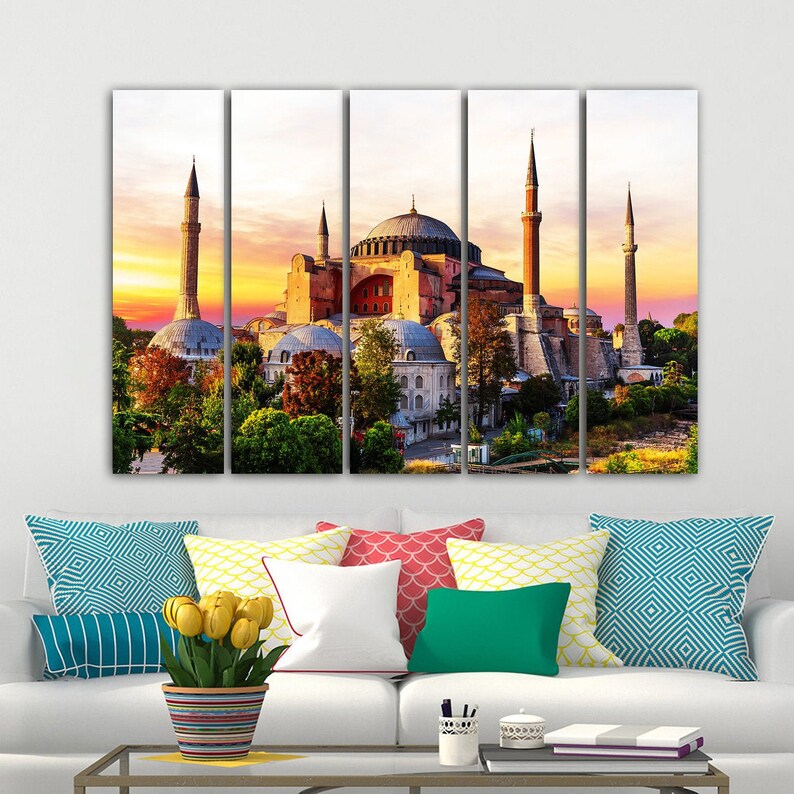 Canvas Wall Art Istanbul Skyline Hagia Sophia Canvas Art Hagia Etsy