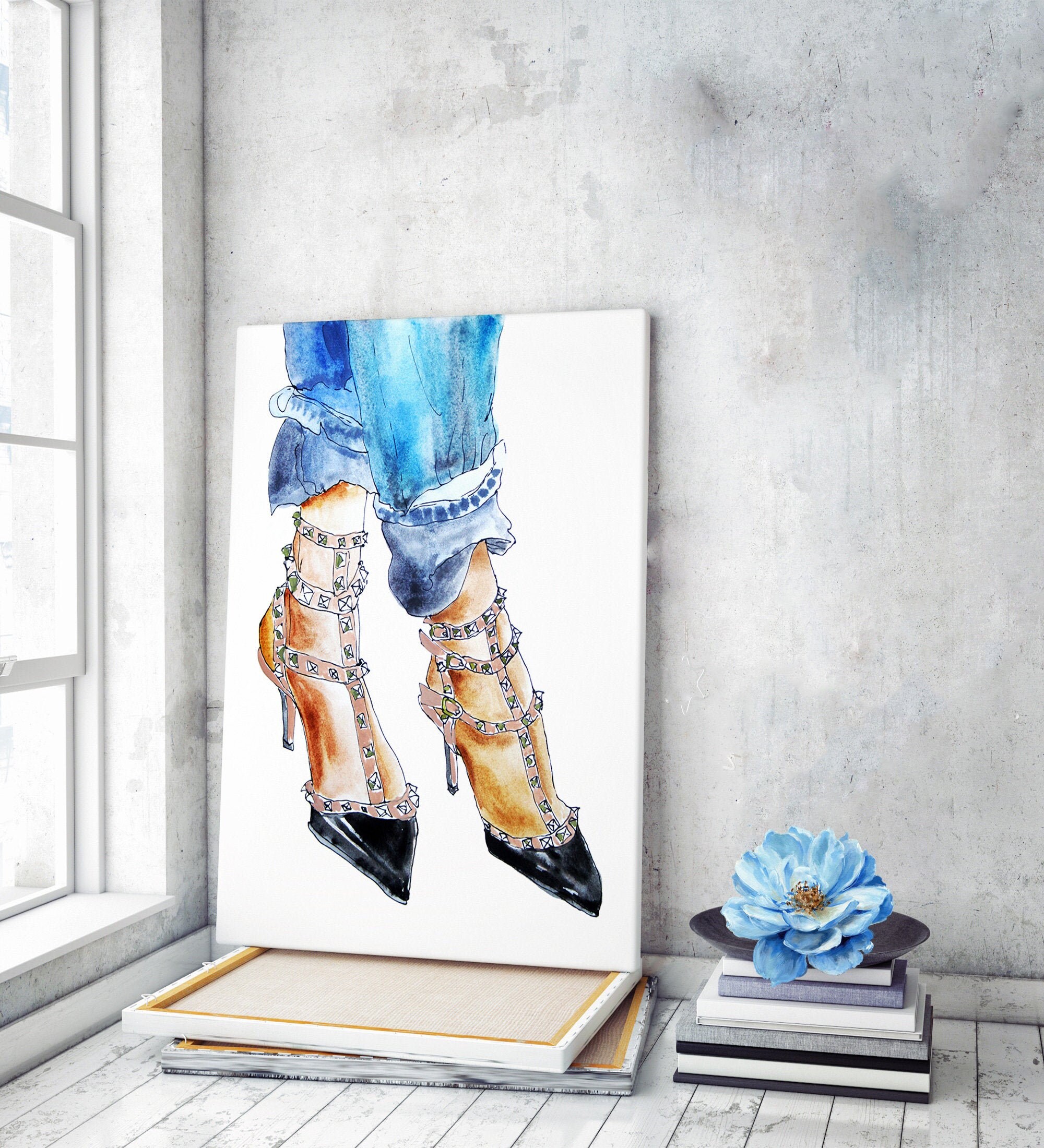 Fashion Wall Art Canvas Wall Art Fashion Illustration Etsy