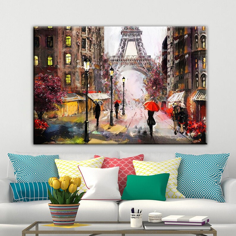 Canvas Wall Art Eiffel Tower Wall Art Canvas Art Paris Wall Etsy