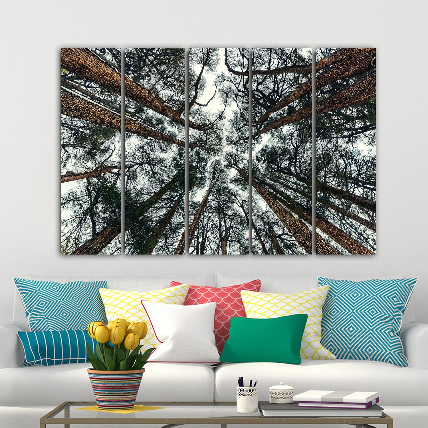 Forest Trees Wall Art Canvas Art Forest Trees Print Canvas Etsy