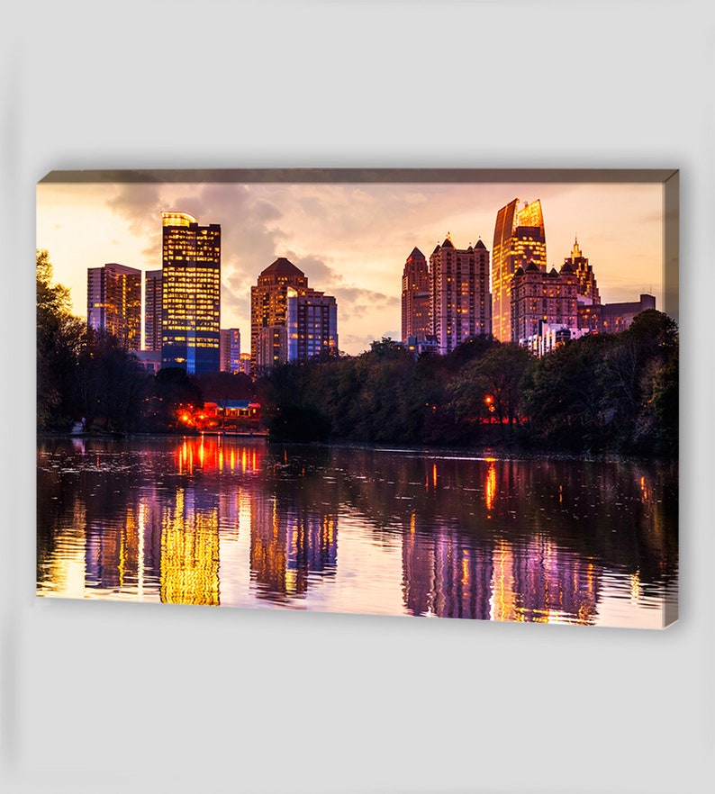Canvas Wall Art Atlanta USA Downtown Skyline Canvas Etsy