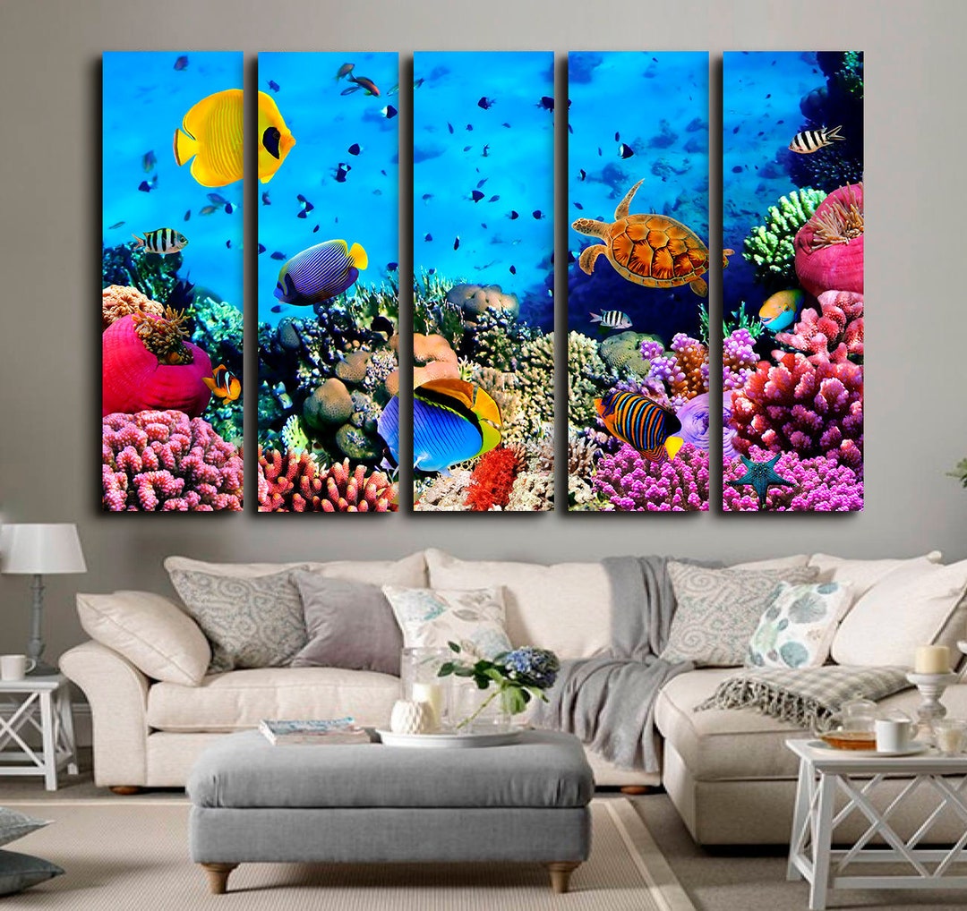 Coral Reef Canvas Art Canvas Wall Art Coral Reef Prints Coral - Etsy