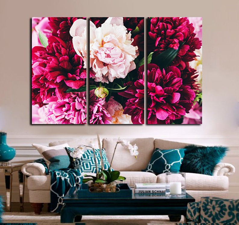 Canvas Wall Art Canvas Art Peony Prints Flowers Prints Peony Etsy