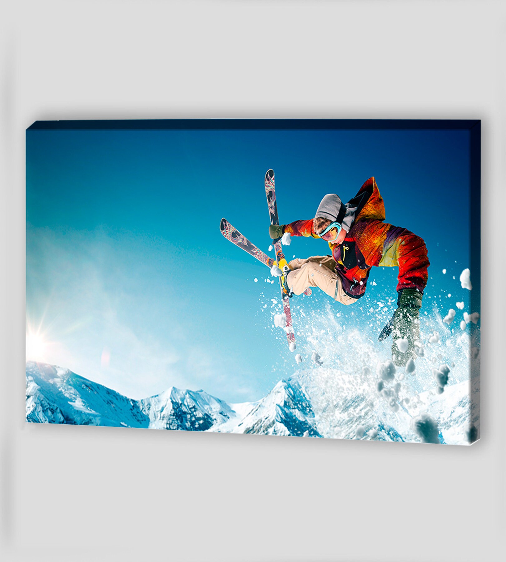 Canvas Wall Art Skiing Jumping Skier Extreme Winter Sports Etsy