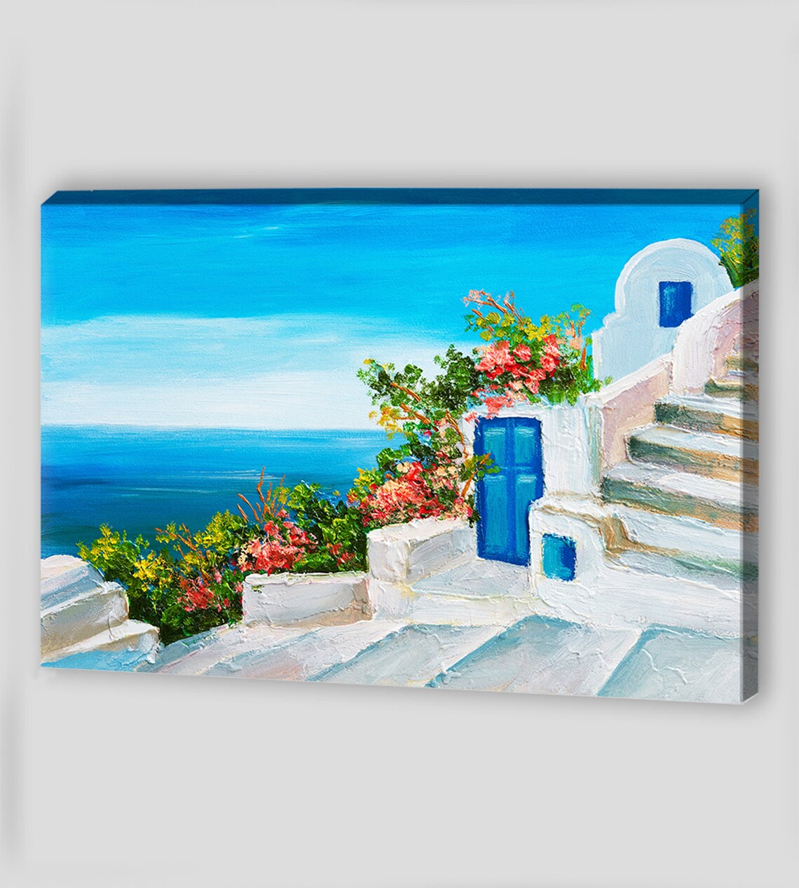 Santorini Greece Canvas Wall Art Santorini Landscape Santorini Etsy