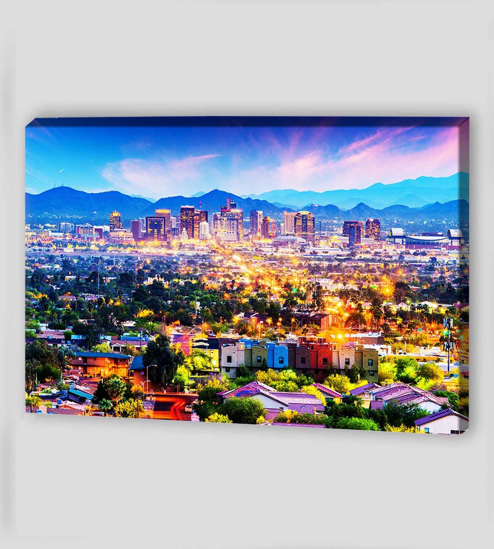 Canvas Wall Art Phoenix Skyline Phoenix Wall Art Arizona Etsy