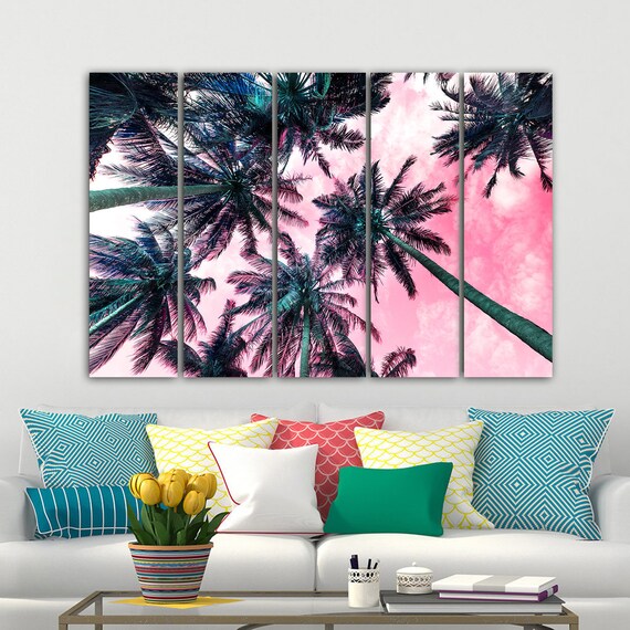 Palm Tree Canvas Wall Art Canvas Art Palm Print Palm Wall Art Etsy