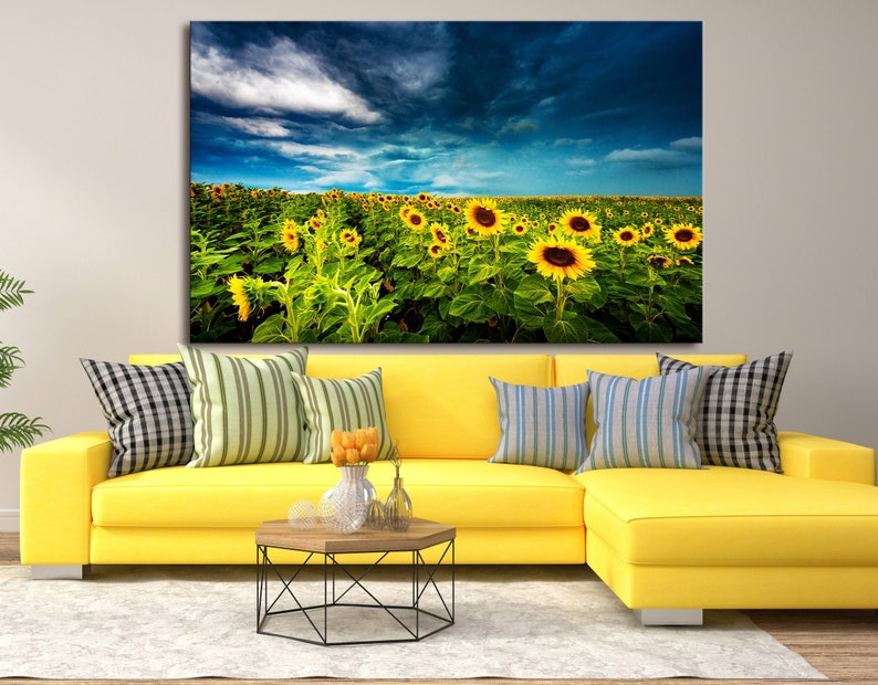 Sunflowers Painting Canvas Wall Art Sunflowers Wall Art | Etsy