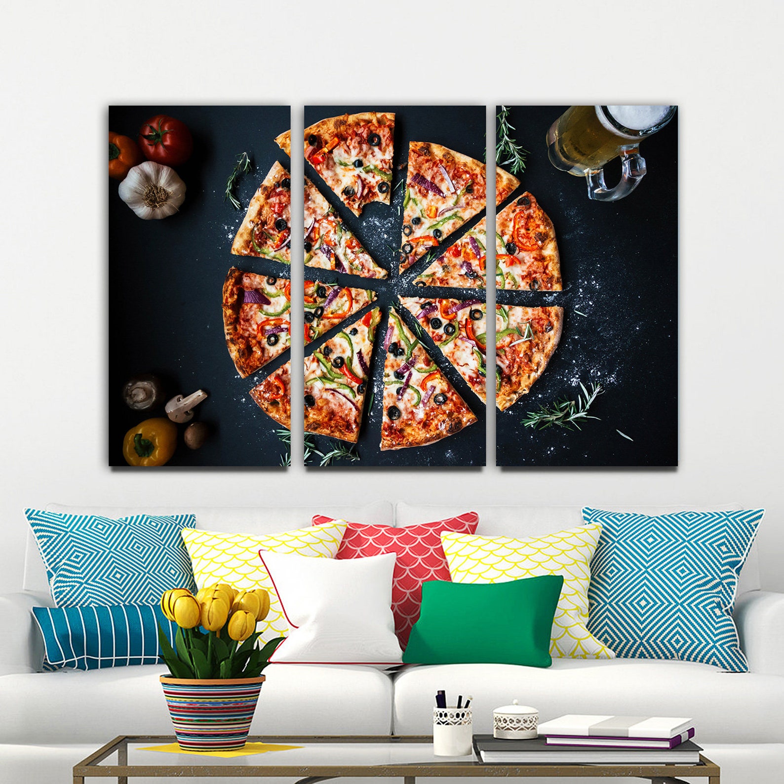 Canvas Wall Art Pizza Art Restaurant Decor Food Print Food Etsy UK