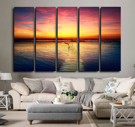 Canvas Wall Art Sunset Canvas Art Sunset Painting Sunset Wall | Etsy