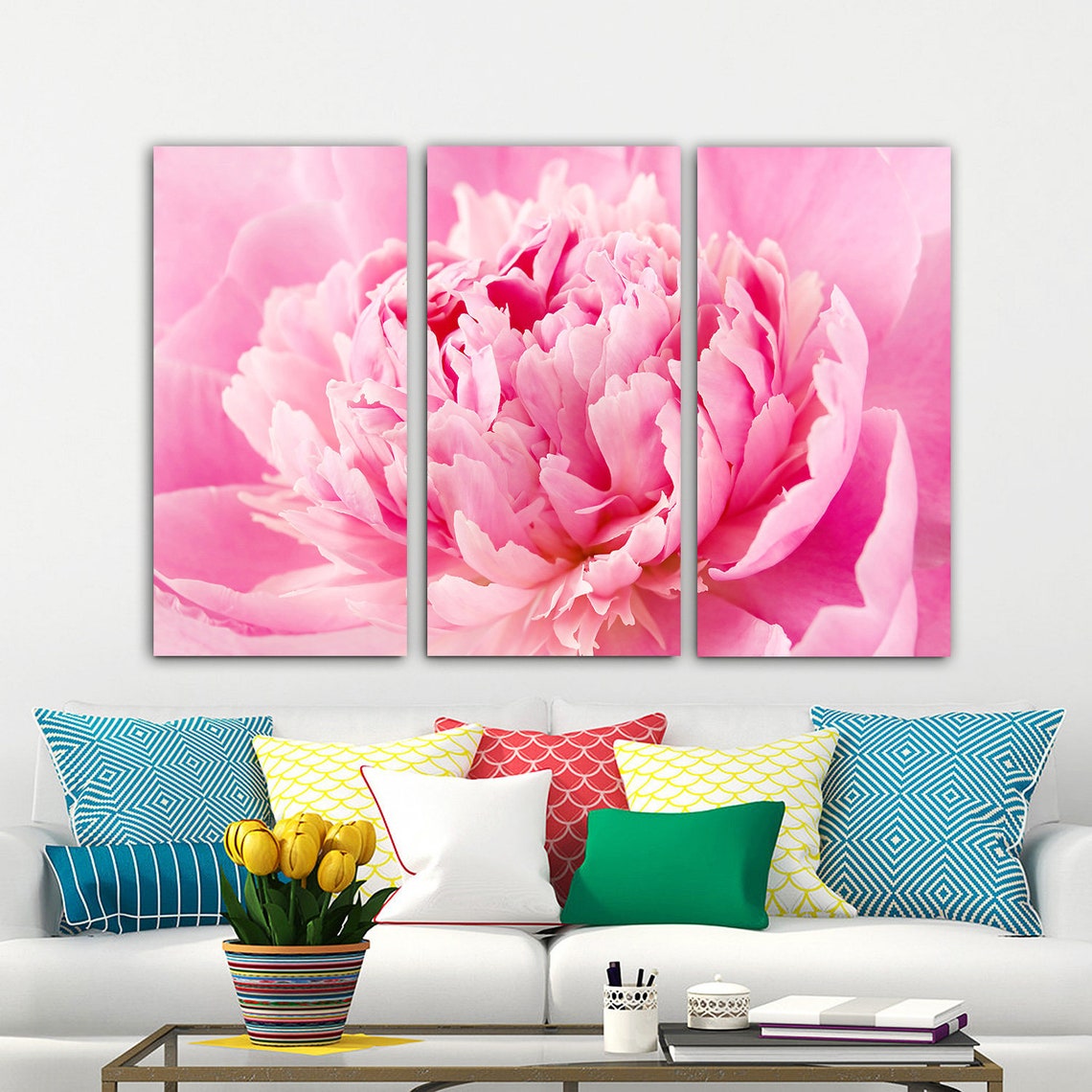 Canvas Wall Art Canvas Art Peony Wall Art Peony Flower Etsy