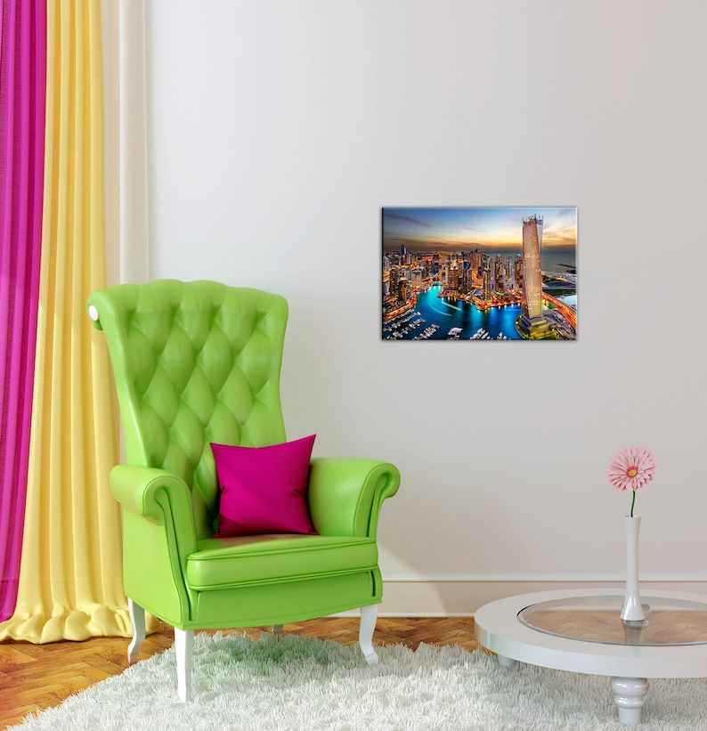 Canvas Wall Art Dubai Skyline Wall Art Canvas Art Dubai Etsy