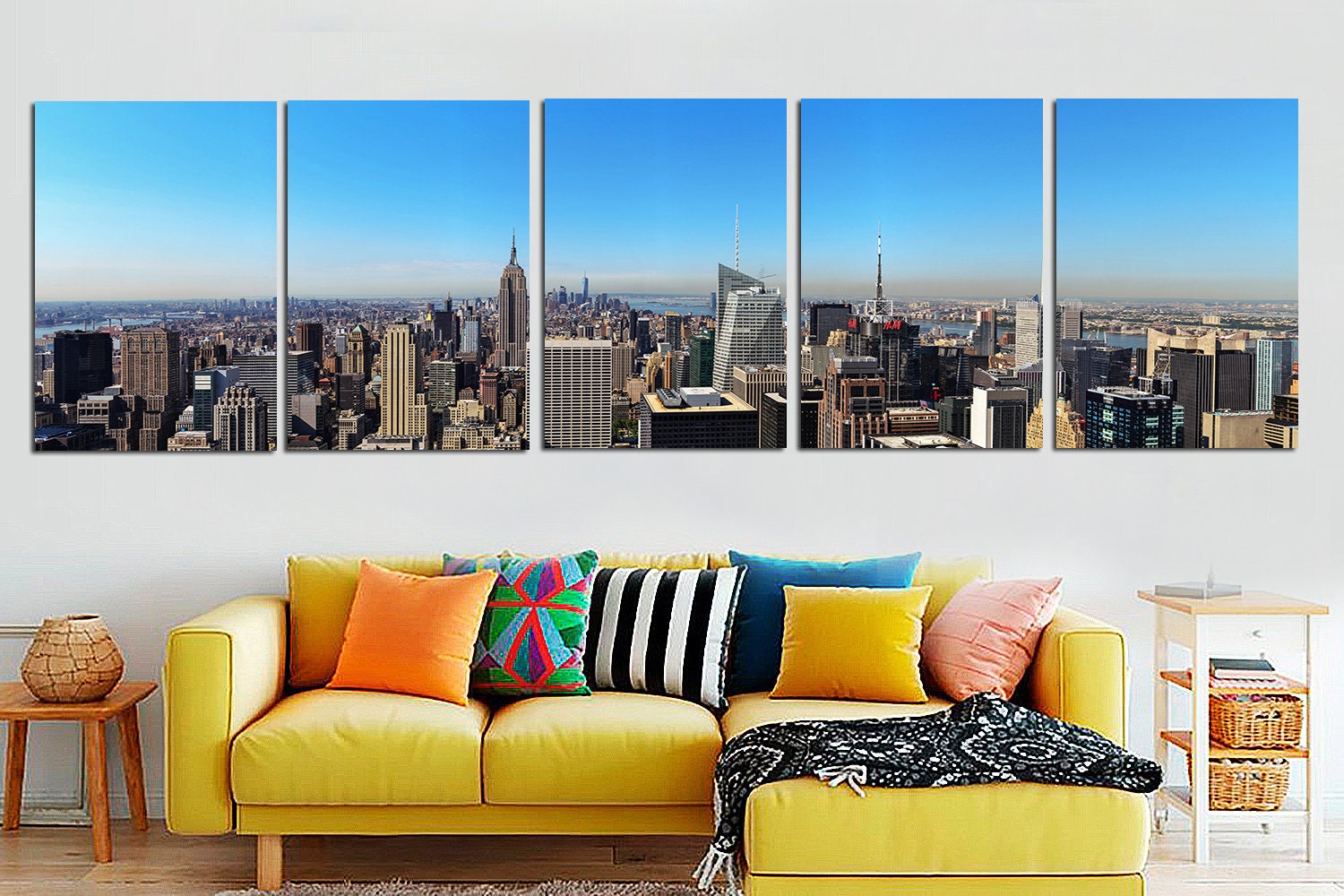 New York City Canvas Art Large Canvas Wall Art Manhattan Etsy