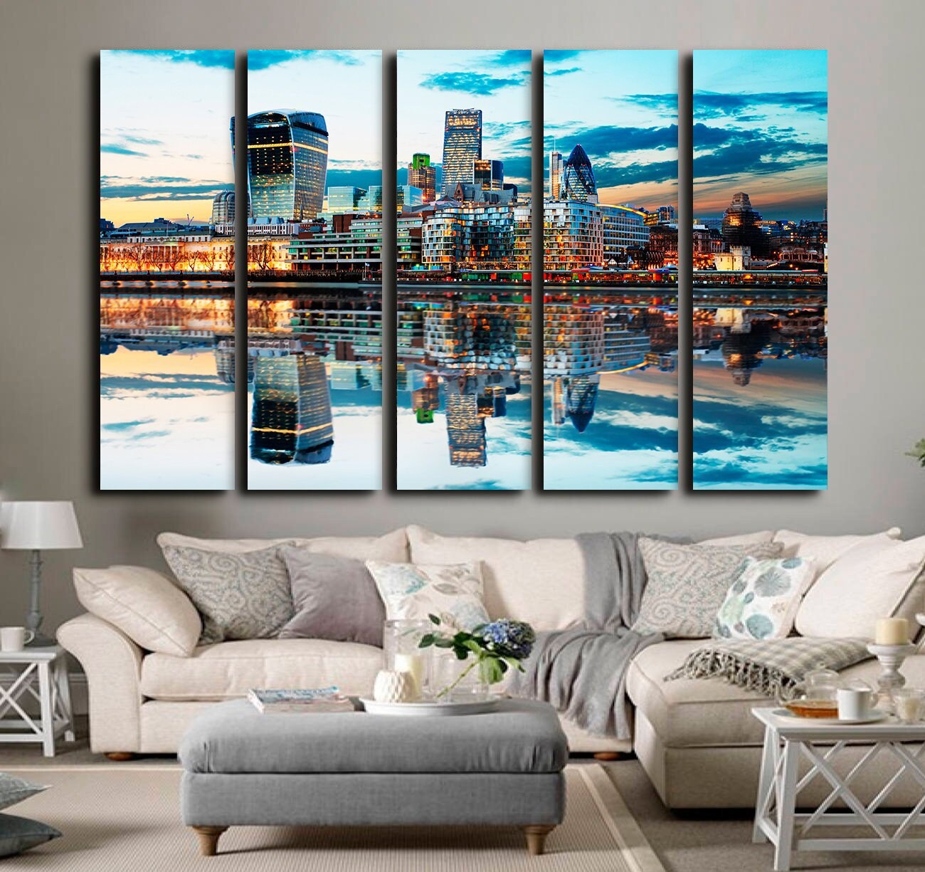 London Skyline Canvas Art Canvas Wall Art London Skyline Wall Etsy