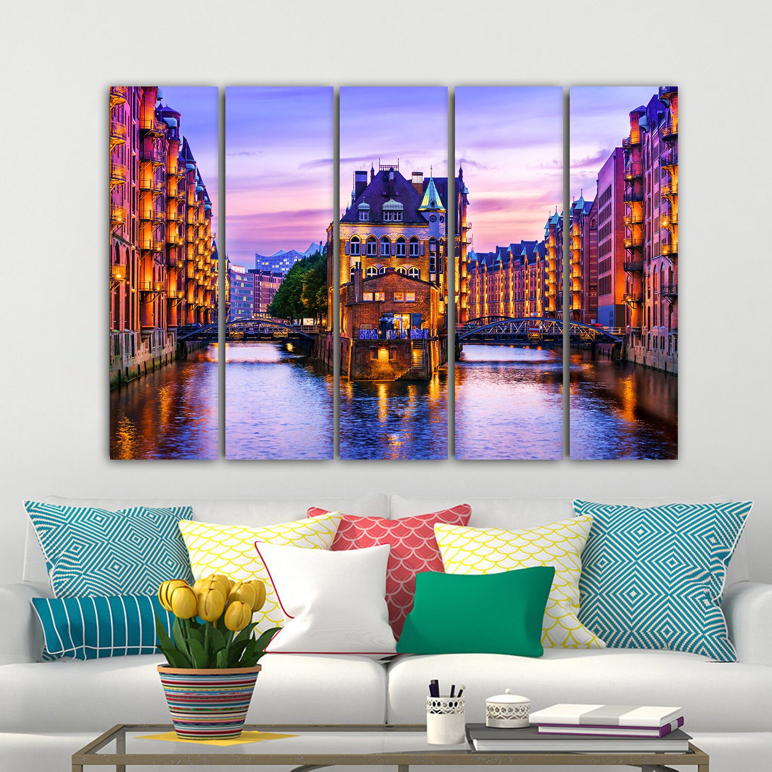 Canvas Wall Art Hamburg Skyline Hamburg Wall Art Germany Etsy