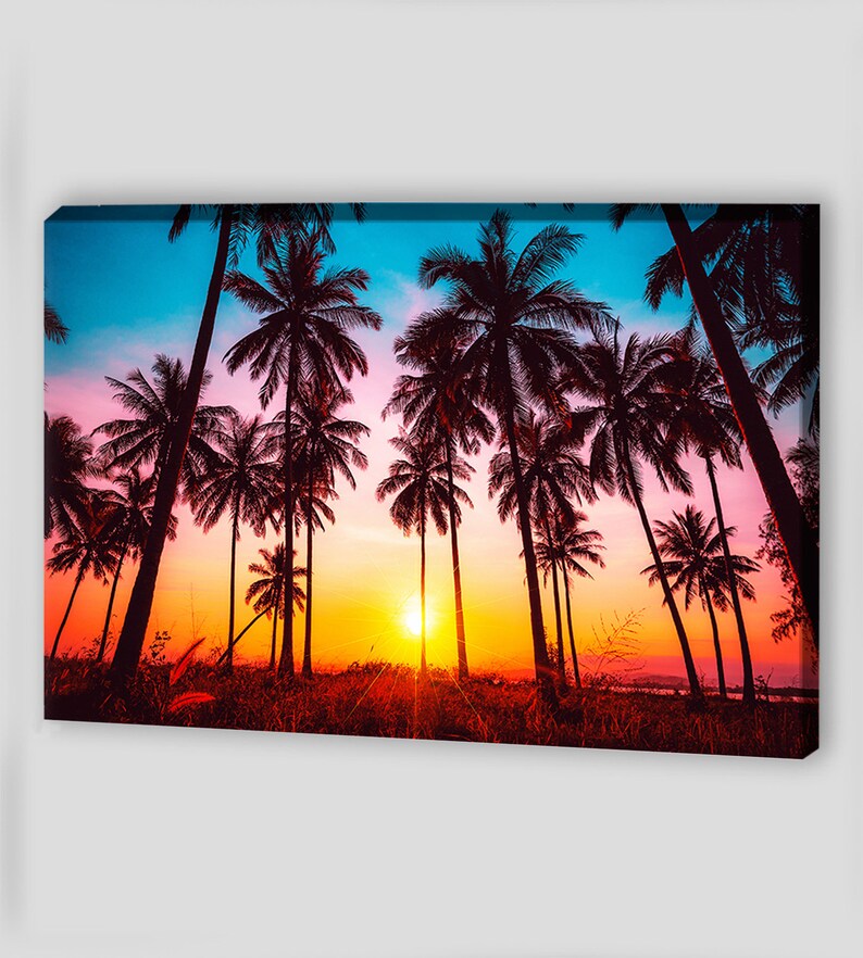 Palm Tree Wall Art Canvas Wall Art Canvas Art Palm Print Etsy