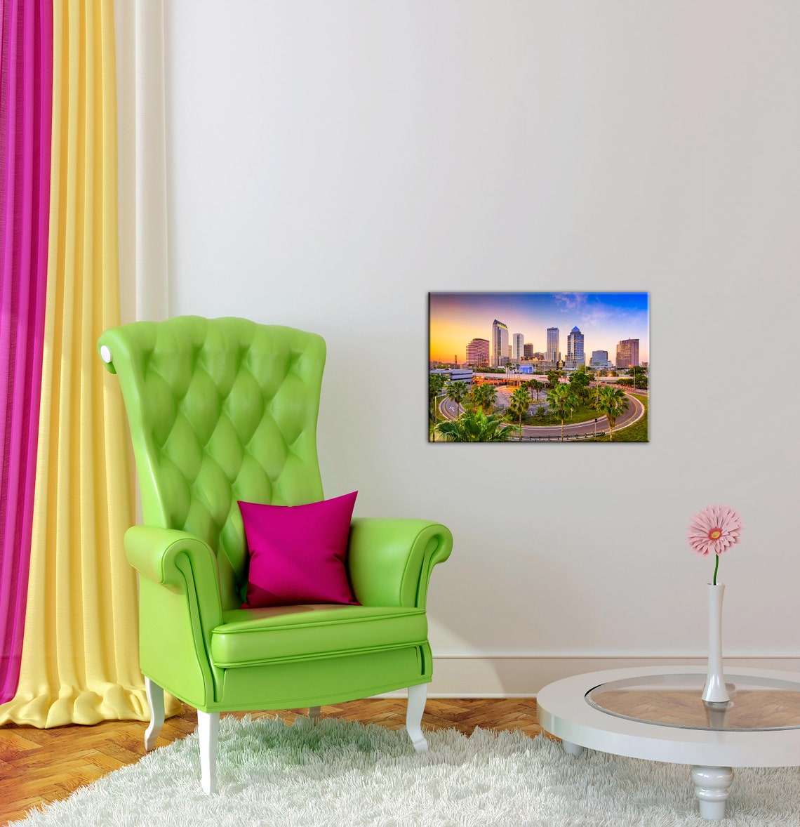 Tampa Florida Skyline Tampa Canvas Wall Art Tampa Wall Decor Etsy