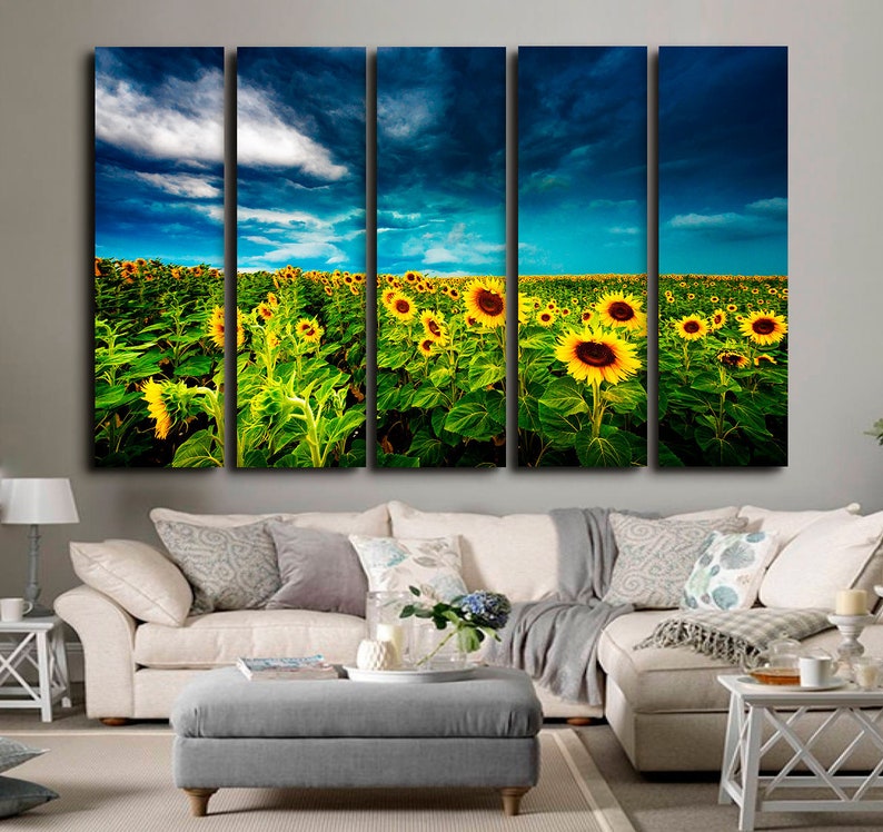 Sunflowers Painting Canvas Wall Art Sunflowers Wall Art Etsy