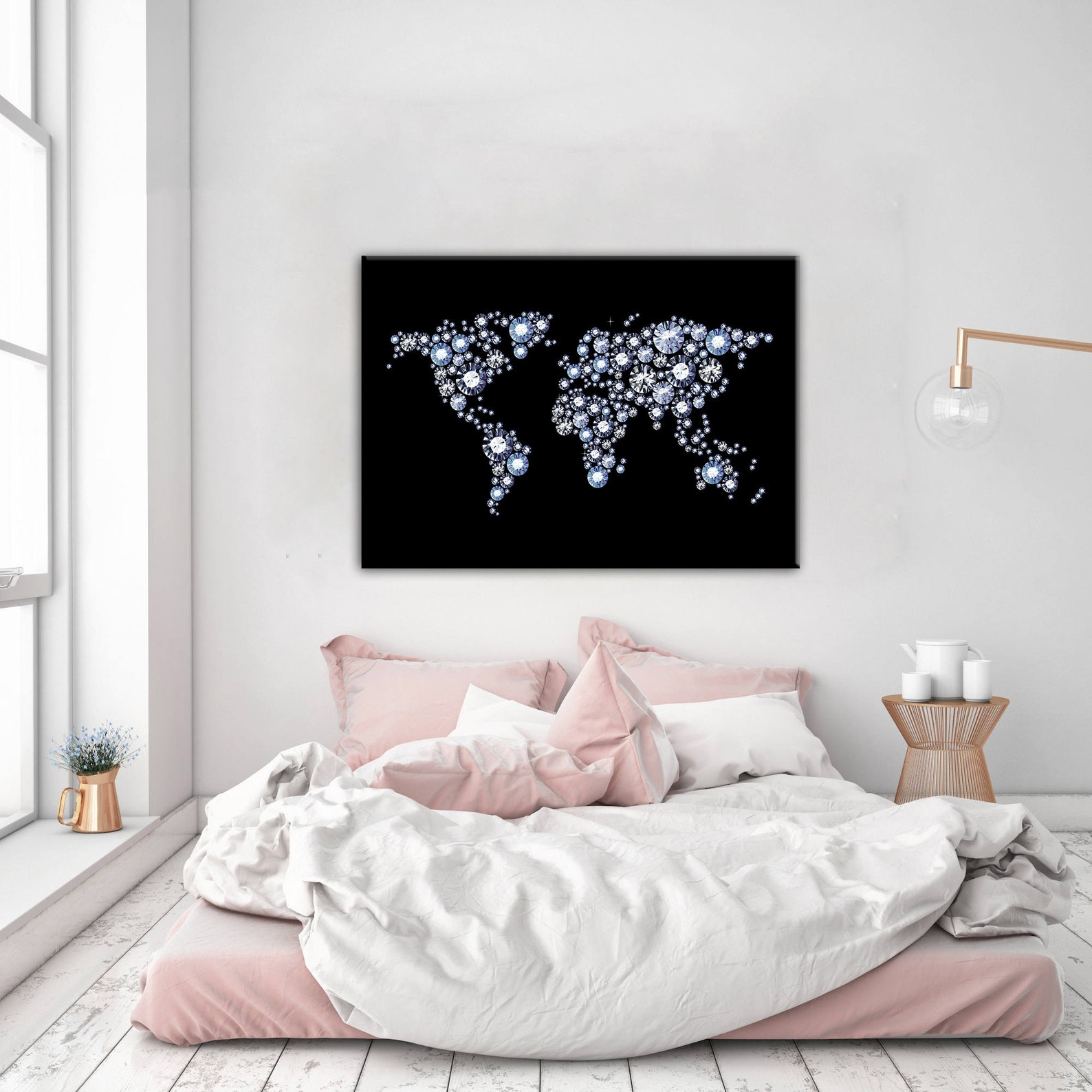 Canvas Wall Art Map Canvas World Map Canvas Map Wall Art  Etsy