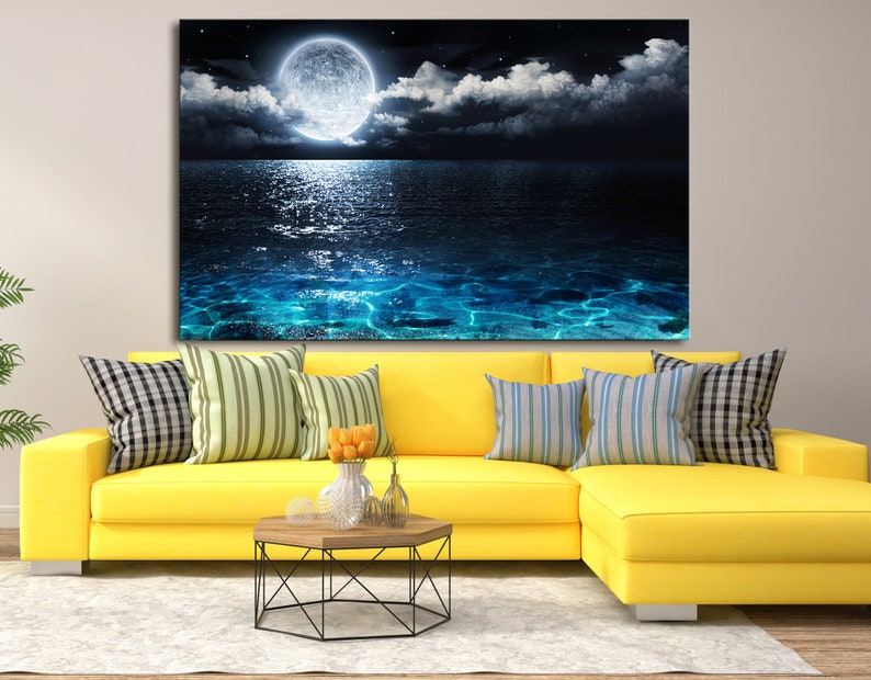 Moon Canvas Art Canvas Wall Art Moon Wall Art Moon Prints Moon Etsy