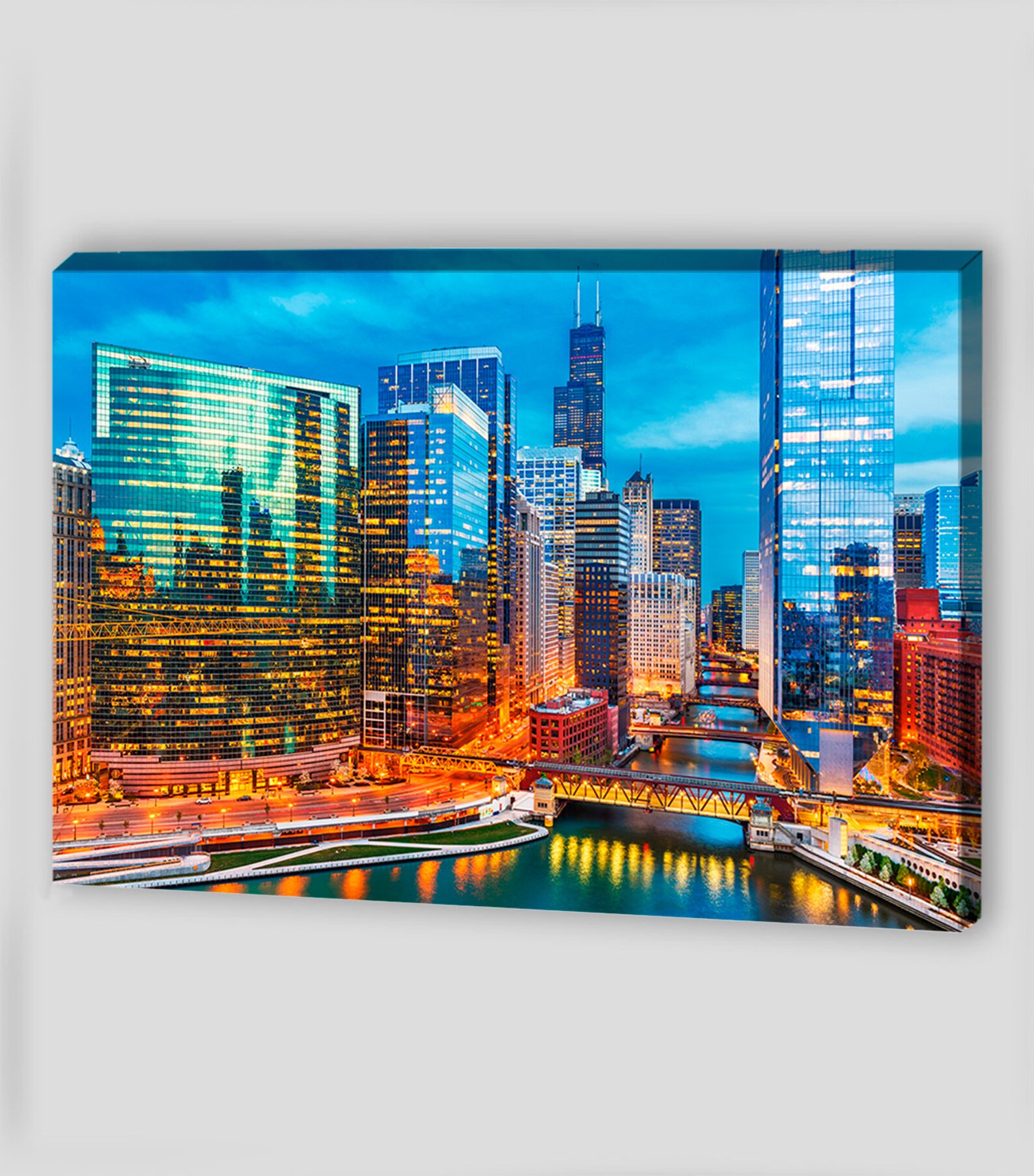 Chicago Skyline Canvas Art Canvas Wall Art Chicago Skyline Etsy
