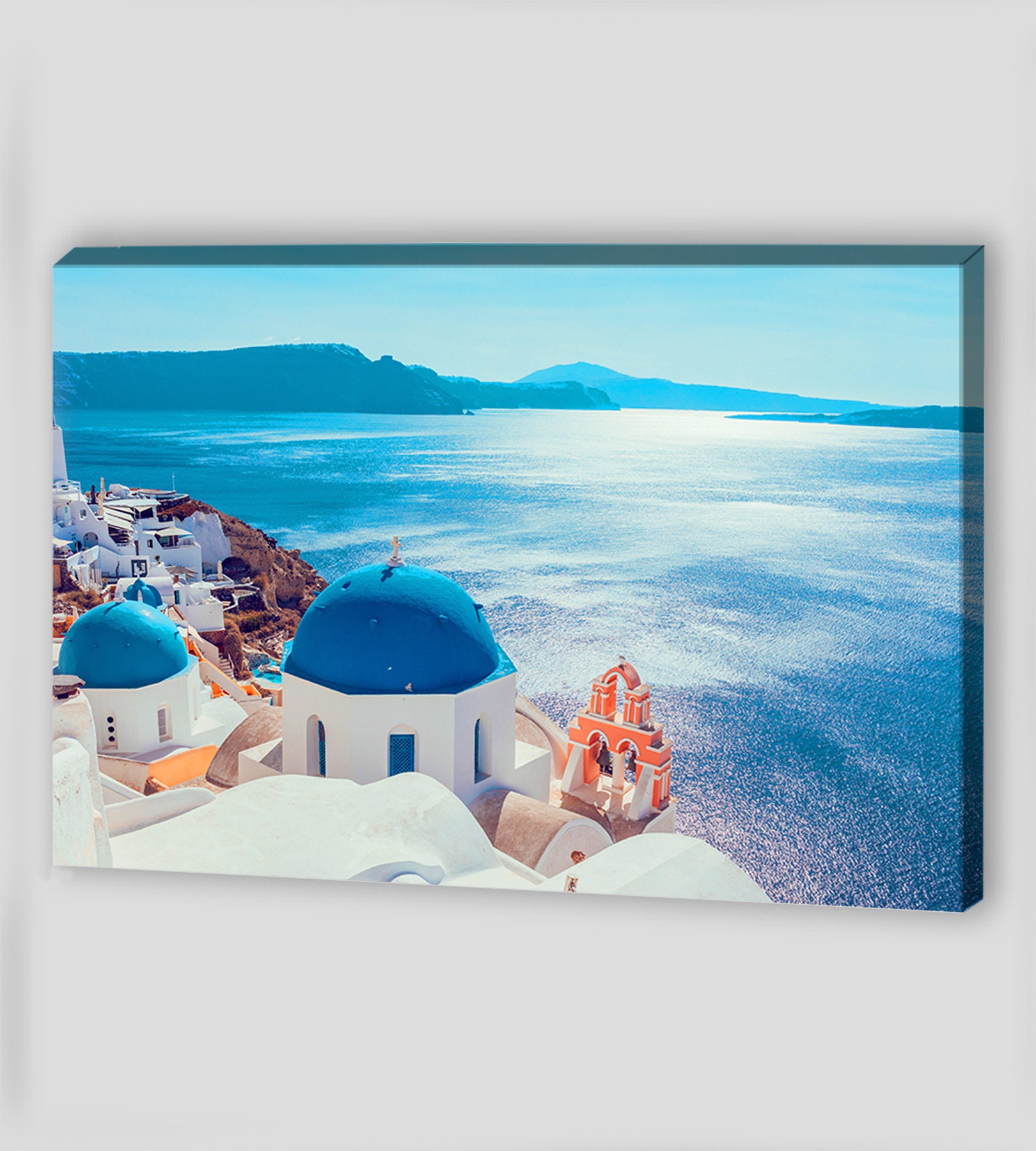 Santorini Greece Landscape Canvas Wall Art Santorini Wall Art Etsy