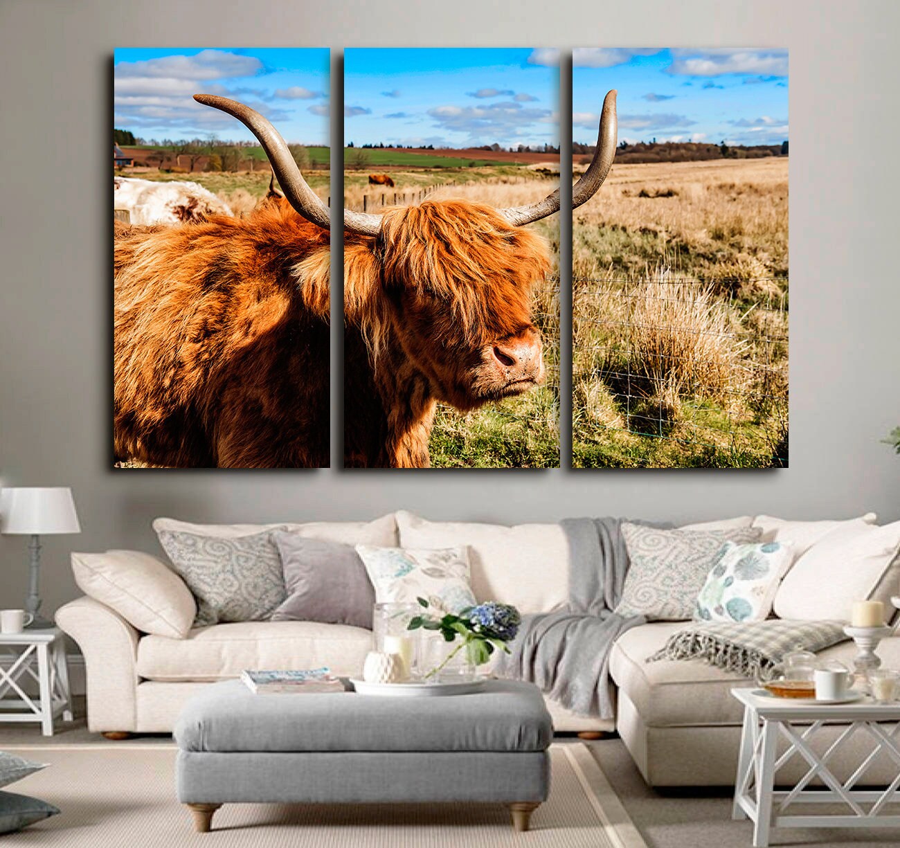 Canvas Wall Art Highland Cow Prints Cow Canvas Art Highland | Etsy