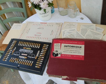 AutoBridge BPB game with many papers & booklets / 40s / USA / Sweden / OVP